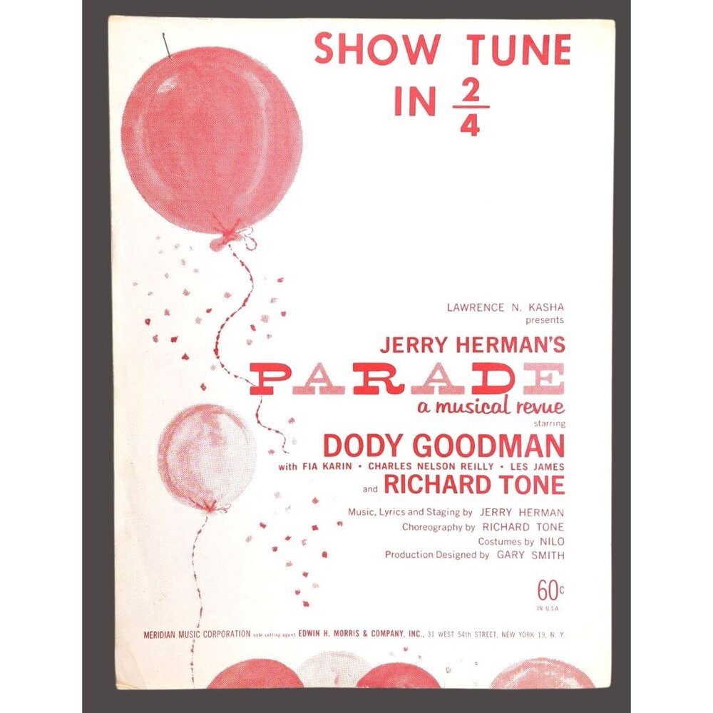 Vintage Show Tune In 2/4 Sheet Music Jerry Herman's Parade Musical Revue 1960